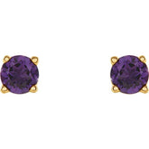 14K Yellow 4 mm Natural Amethyst Earrings